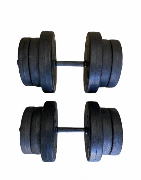 Contes Set manubri e bilanciere da 42Kg in cemento rivestito in plastica DY-DB-42KG nero