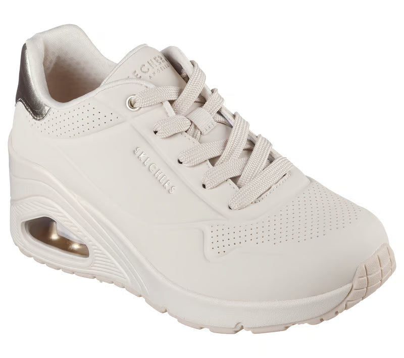 Skechers scarpe sneakers donna Uno Wedge - HI Steps 177520/OFWT bianco latte