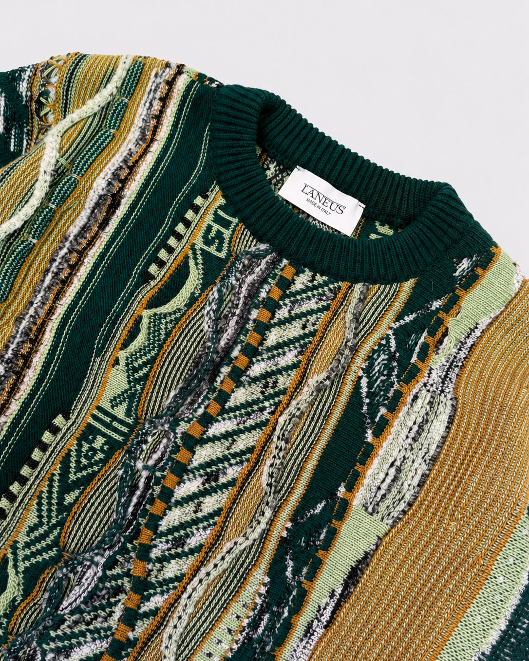 Crewneck Boxy Jacquard Verde/Multi