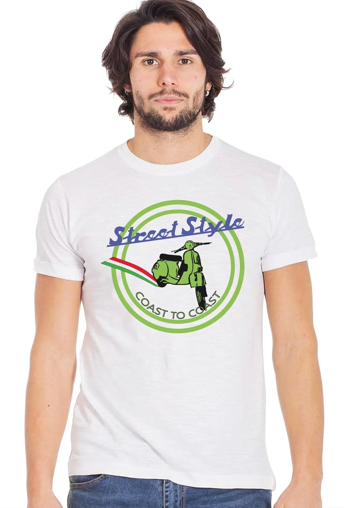 Street Style Vespa Auto Moto e Bici 10-0 JK Bianco - T-shirt Uomo