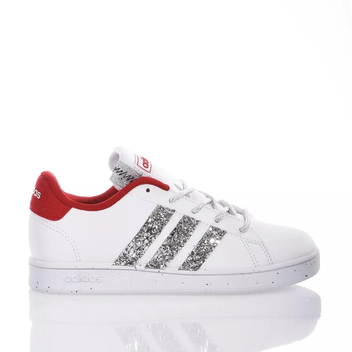 Adidas Junior Red &amp; Silver