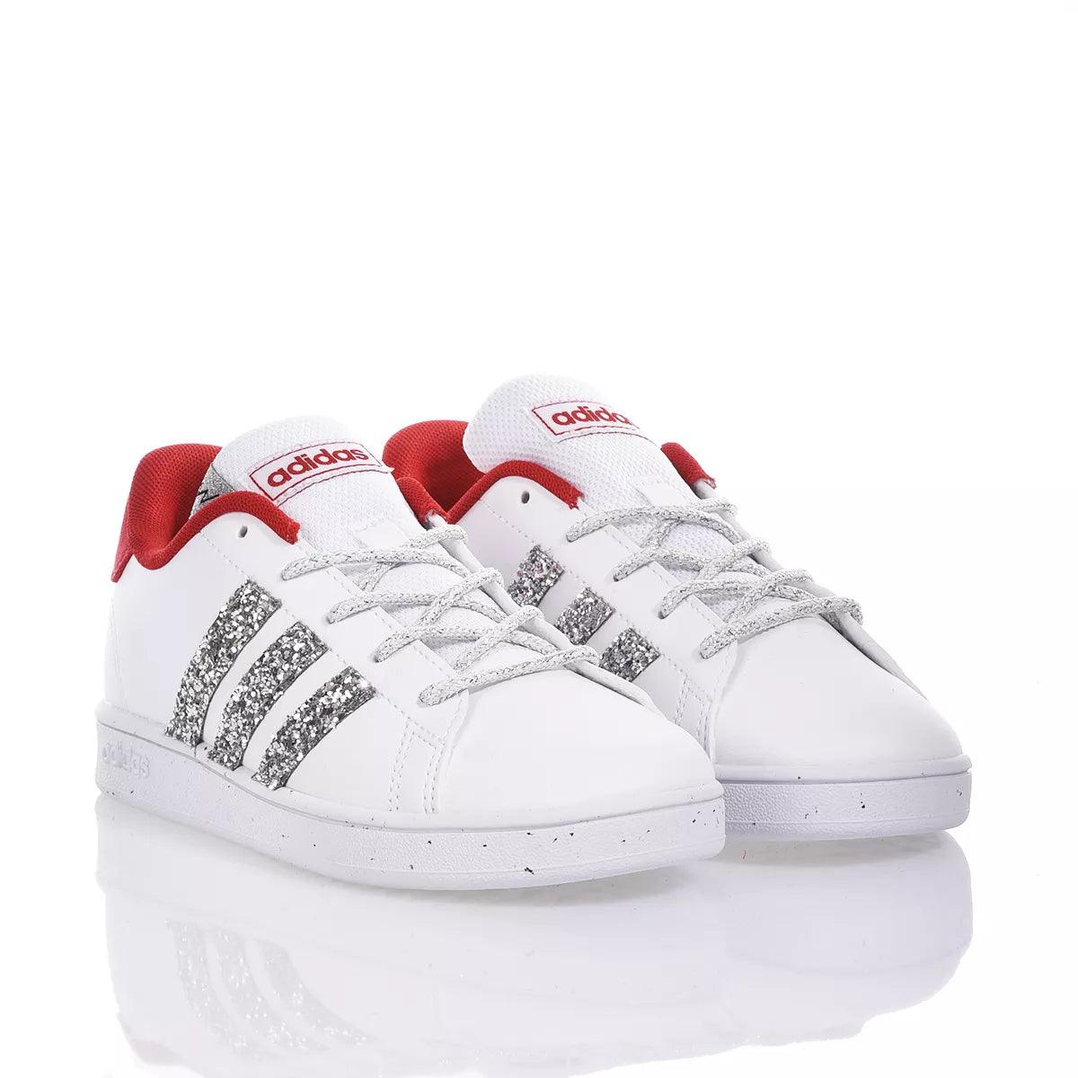 Adidas Junior Red &amp; Silver