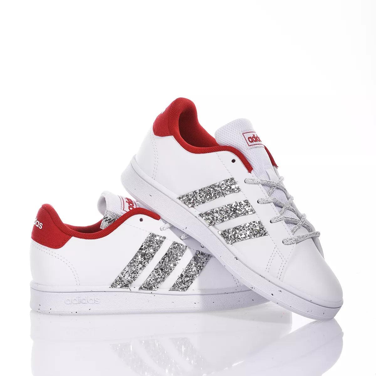 Adidas Junior Red &amp; Silver