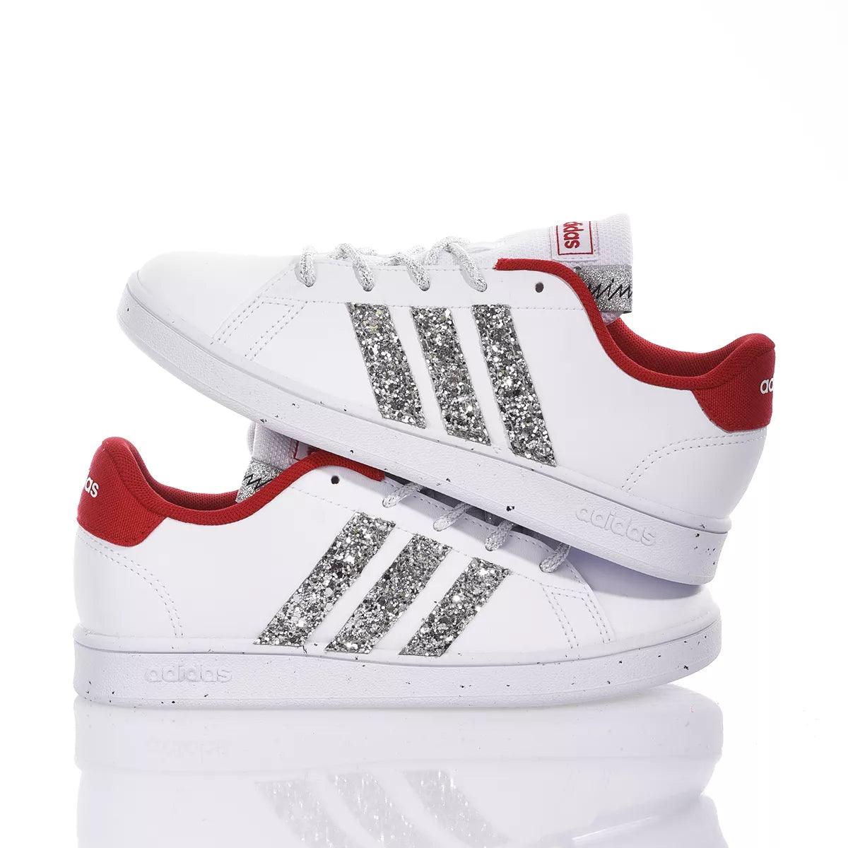 Adidas Junior Red &amp; Silver