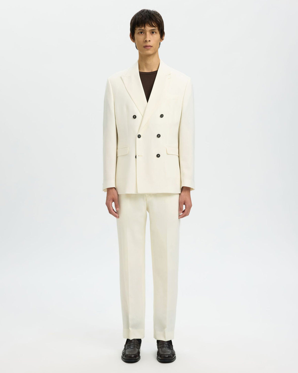 Pantalone Reg Beck Wool Blend Egret