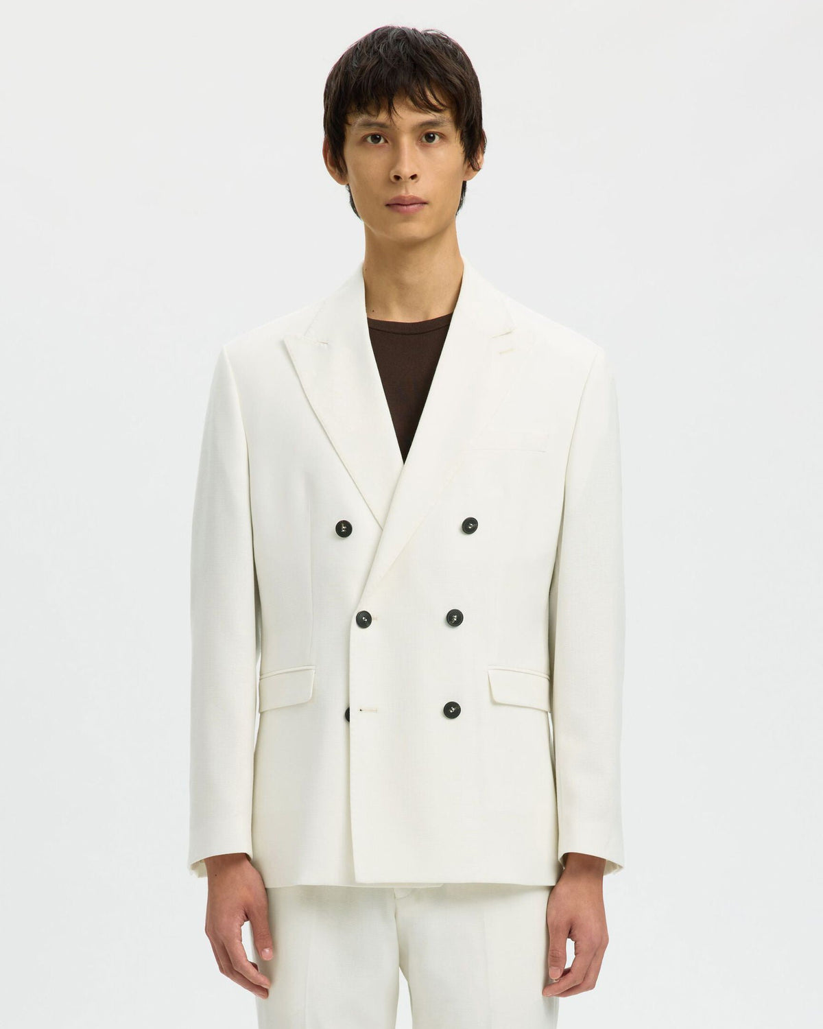 Blazer Reg Beck Wool Blend Egret
