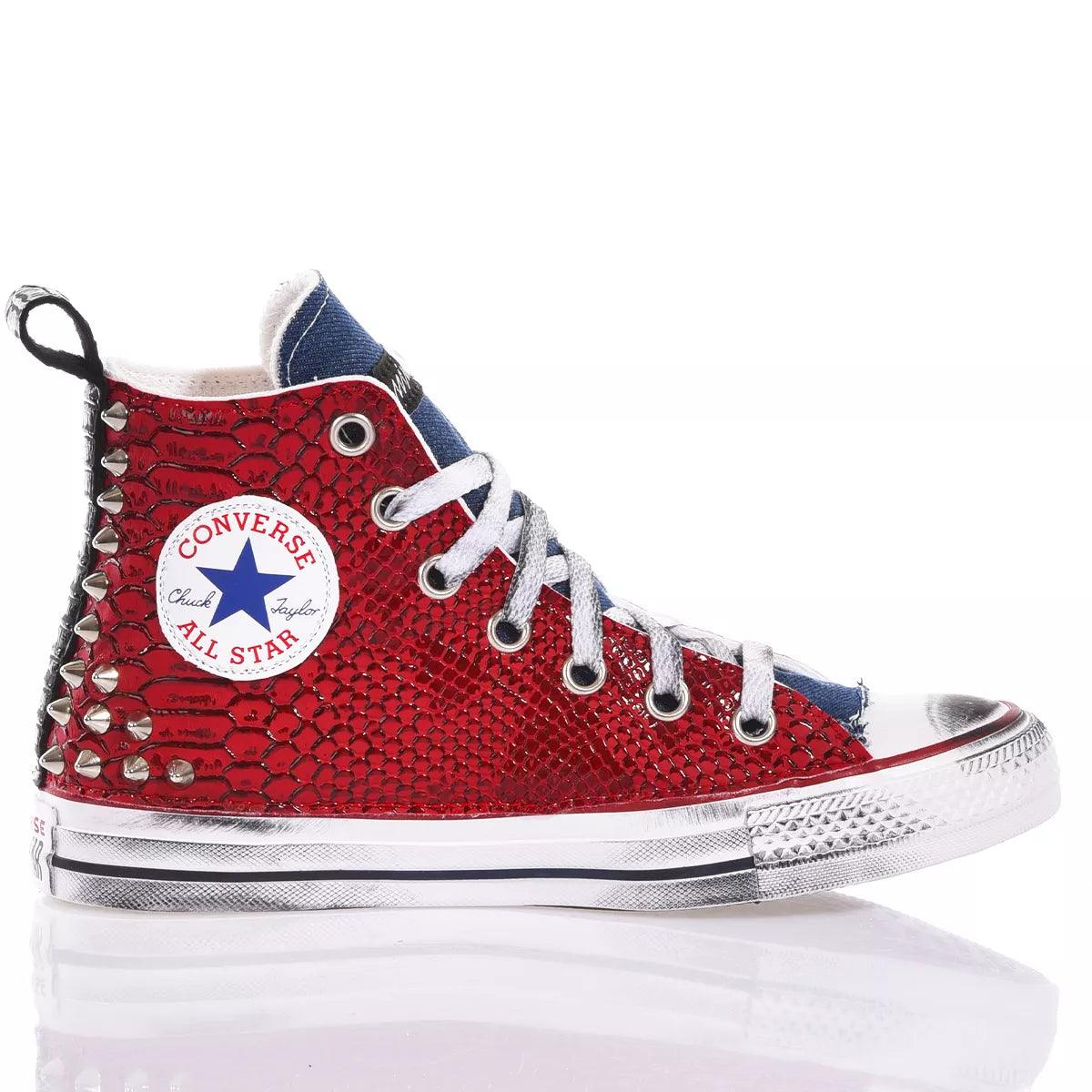 Converse Sneaker Unisex Denim Devil Pitone Rosso Borchie