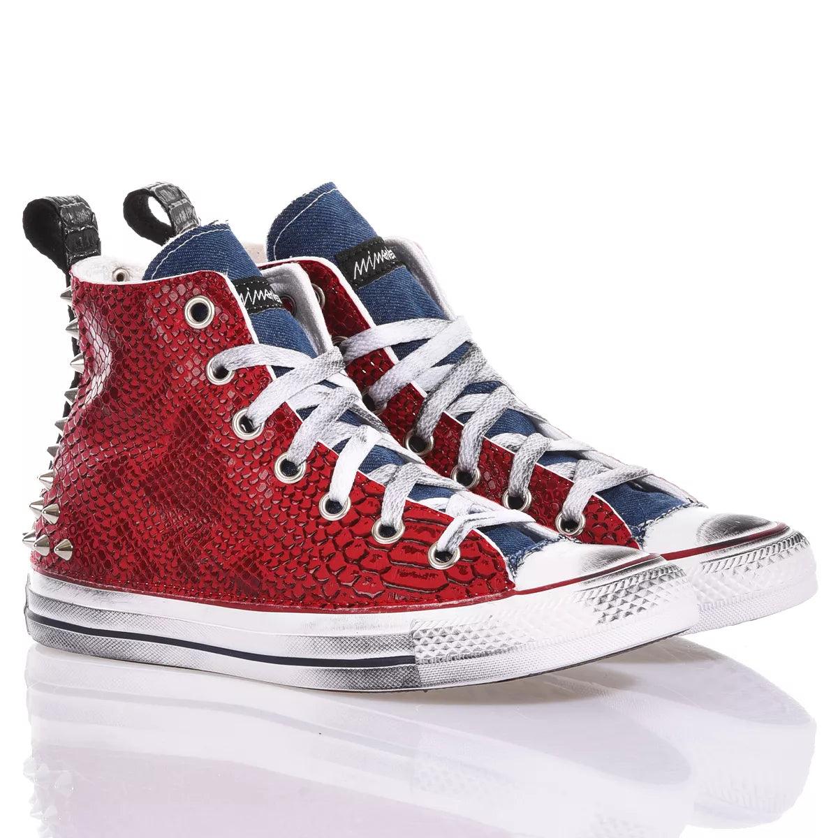 Converse Sneaker Unisex Denim Devil Pitone Rosso Borchie