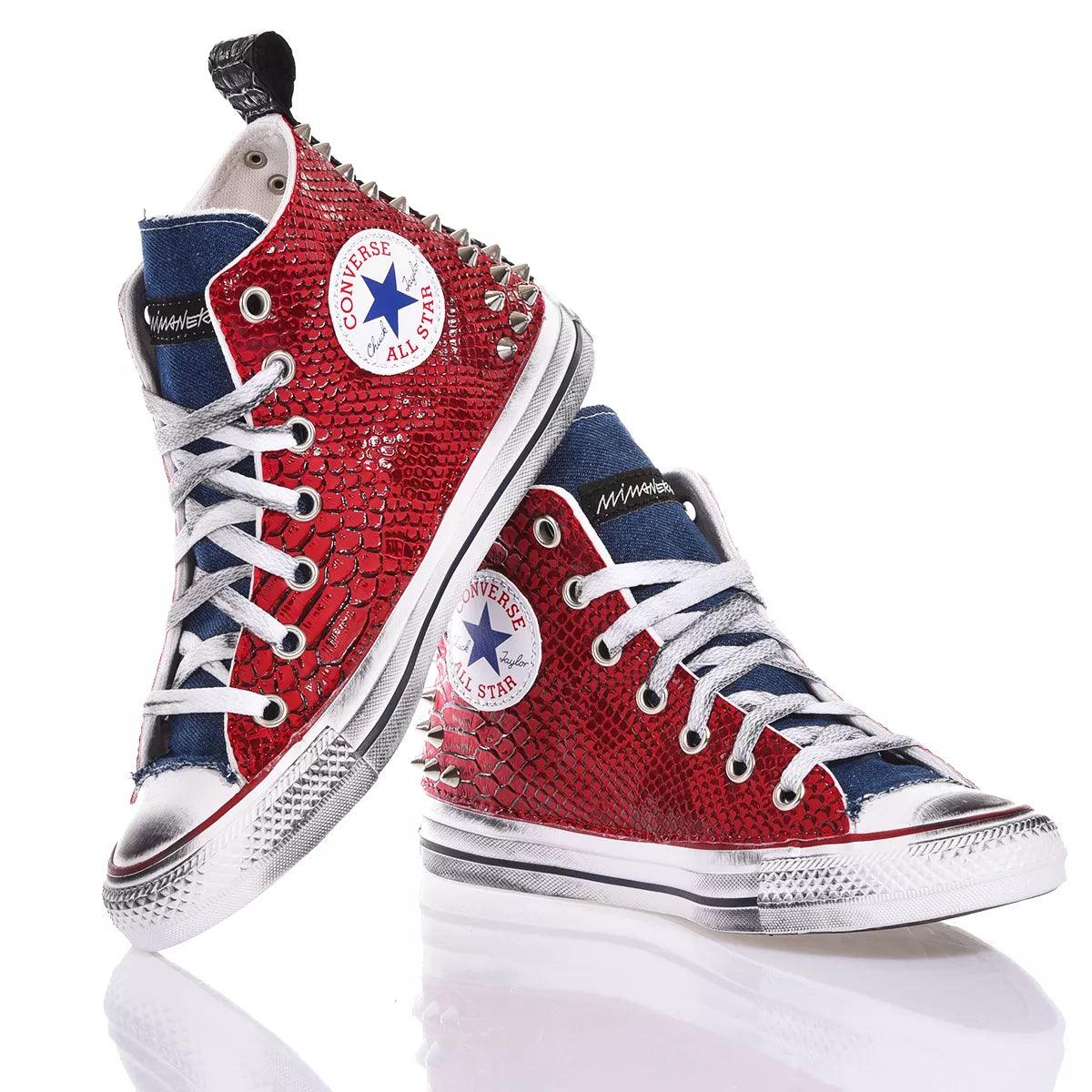 Converse Sneaker Unisex Denim Devil Pitone Rosso Borchie