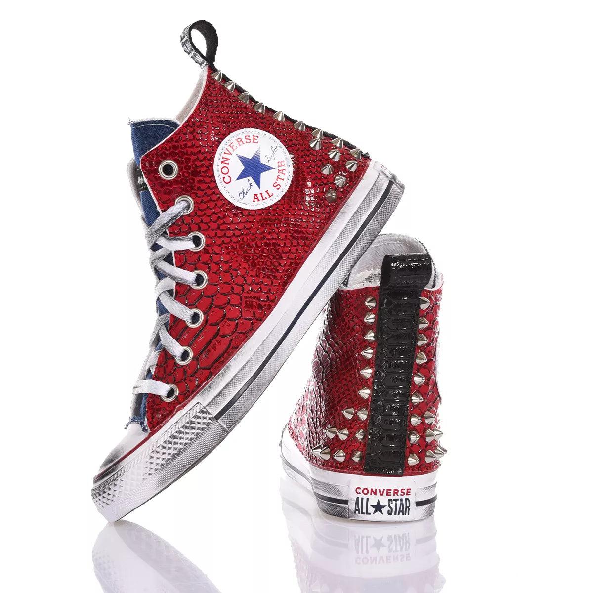 Converse Sneaker Unisex Denim Devil Pitone Rosso Borchie