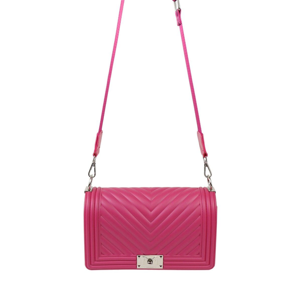 BORSA A TRACOLLA MEDIA FLAT M FUCSIA