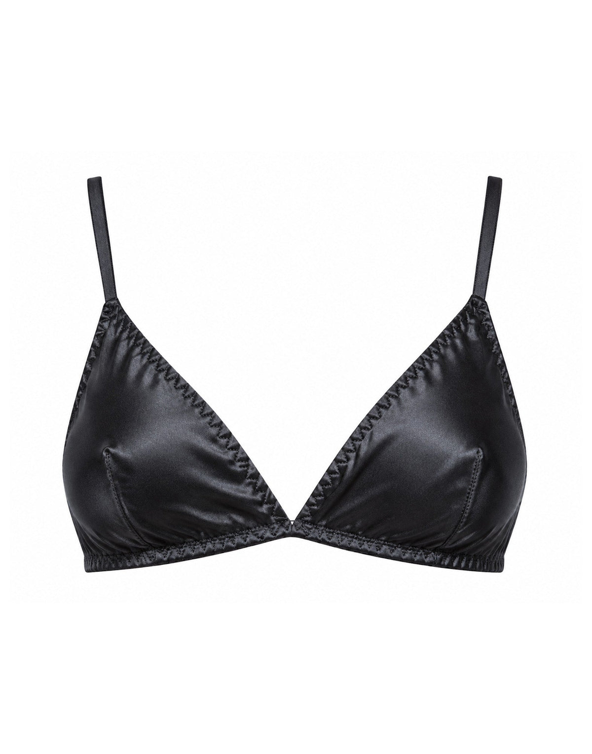 DOUUOD Reggiseno a Triangolo in Seta Antracite