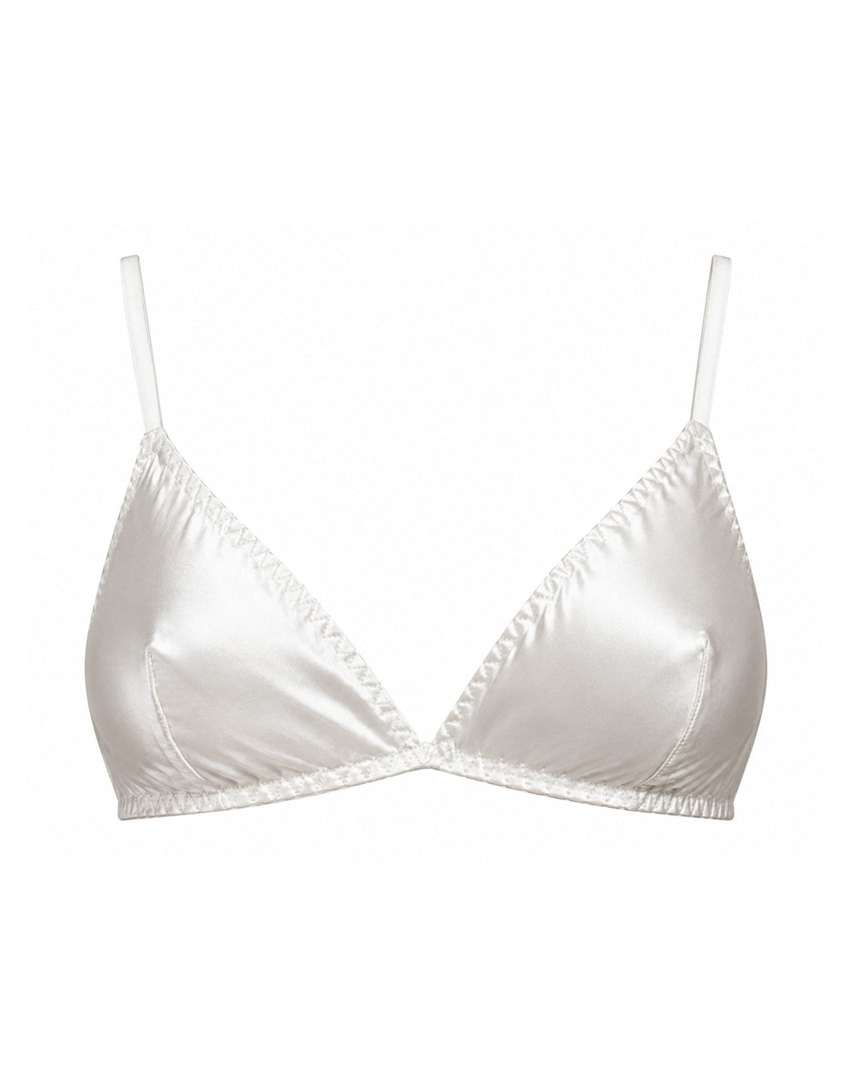 DOUUOD Reggiseno a Triangolo in Seta Elasticizzata Avorio
