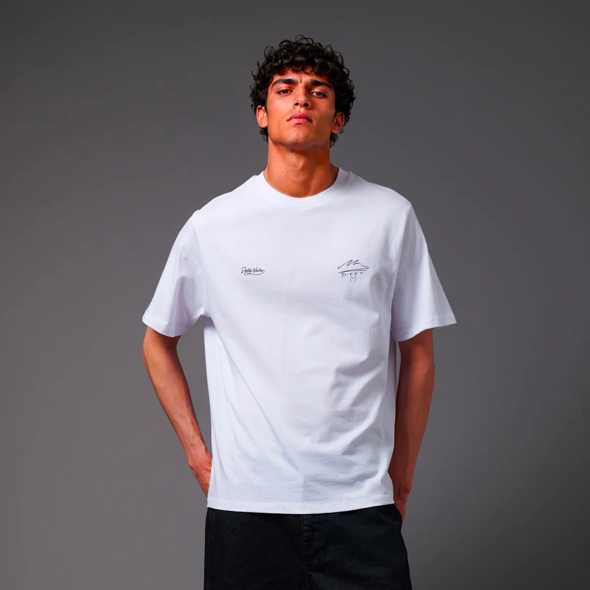 Dolly Noire T-shirt da uomo Live is Life TS1366-T4-02 bianca