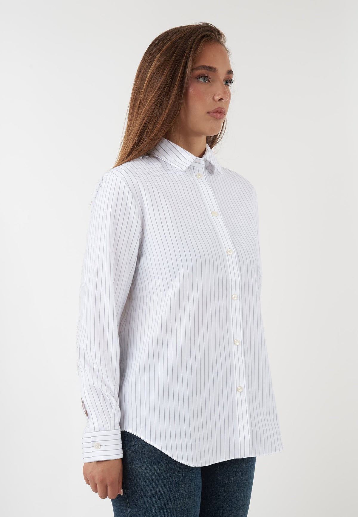 CAMICIA DANZA BIANCA A RIGHE