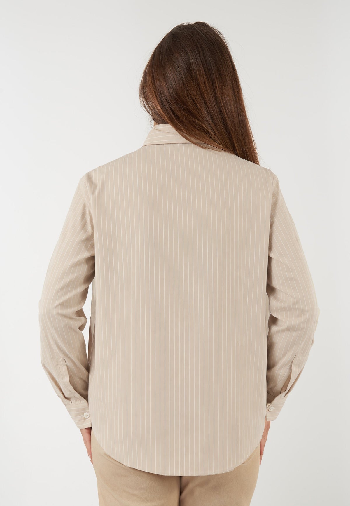 CAMICIA DANZA BEIGE A RIGHE