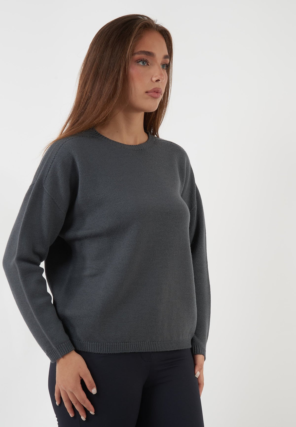 MAGLIA GIROCOLLO IN LANA GRIGIA