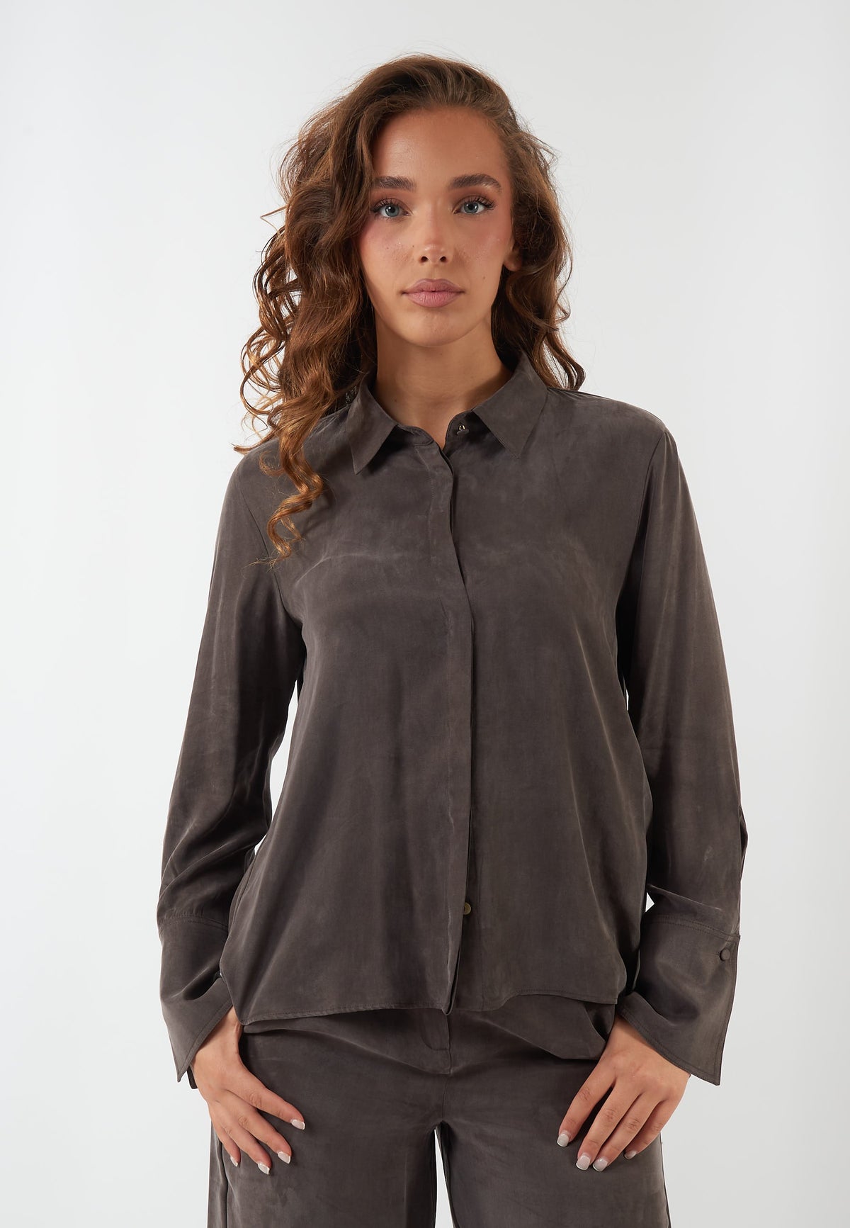 CAMICIA FIORE MARRONE