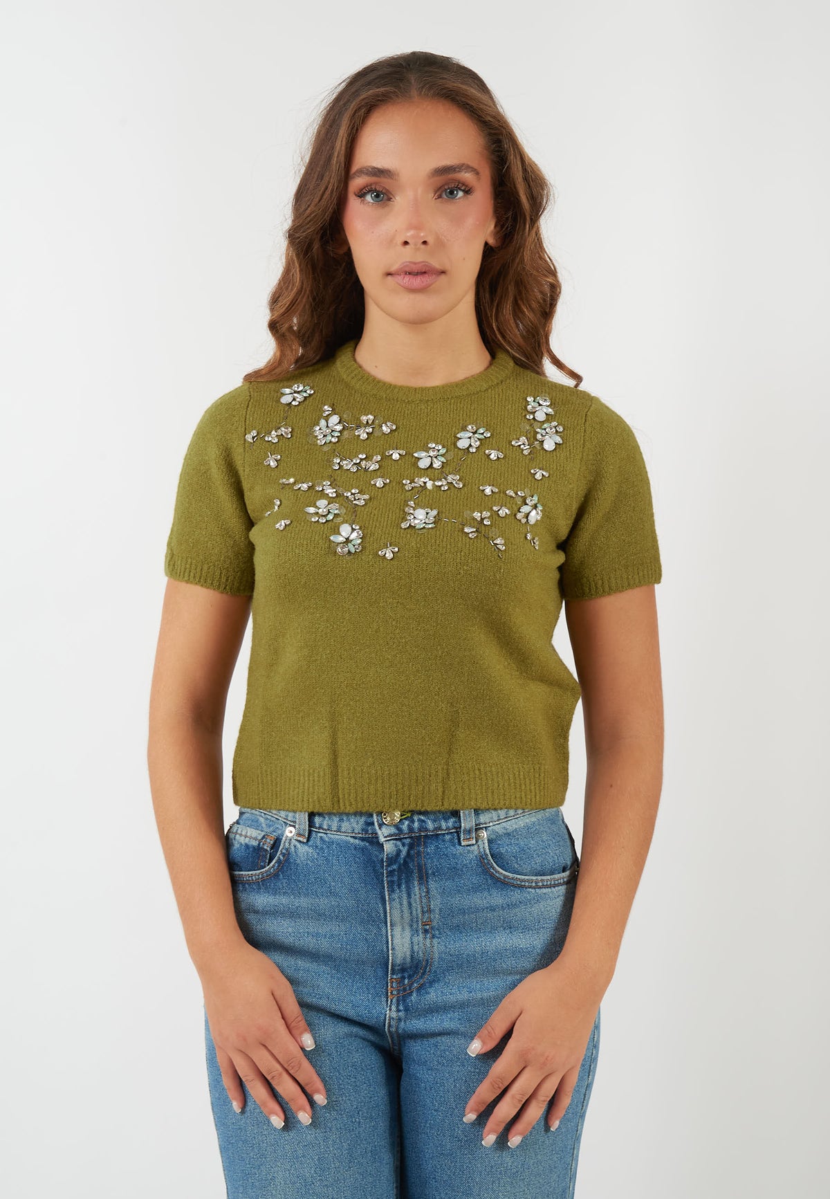 T-SHIRT IN MAGLIA TENACE VERDE