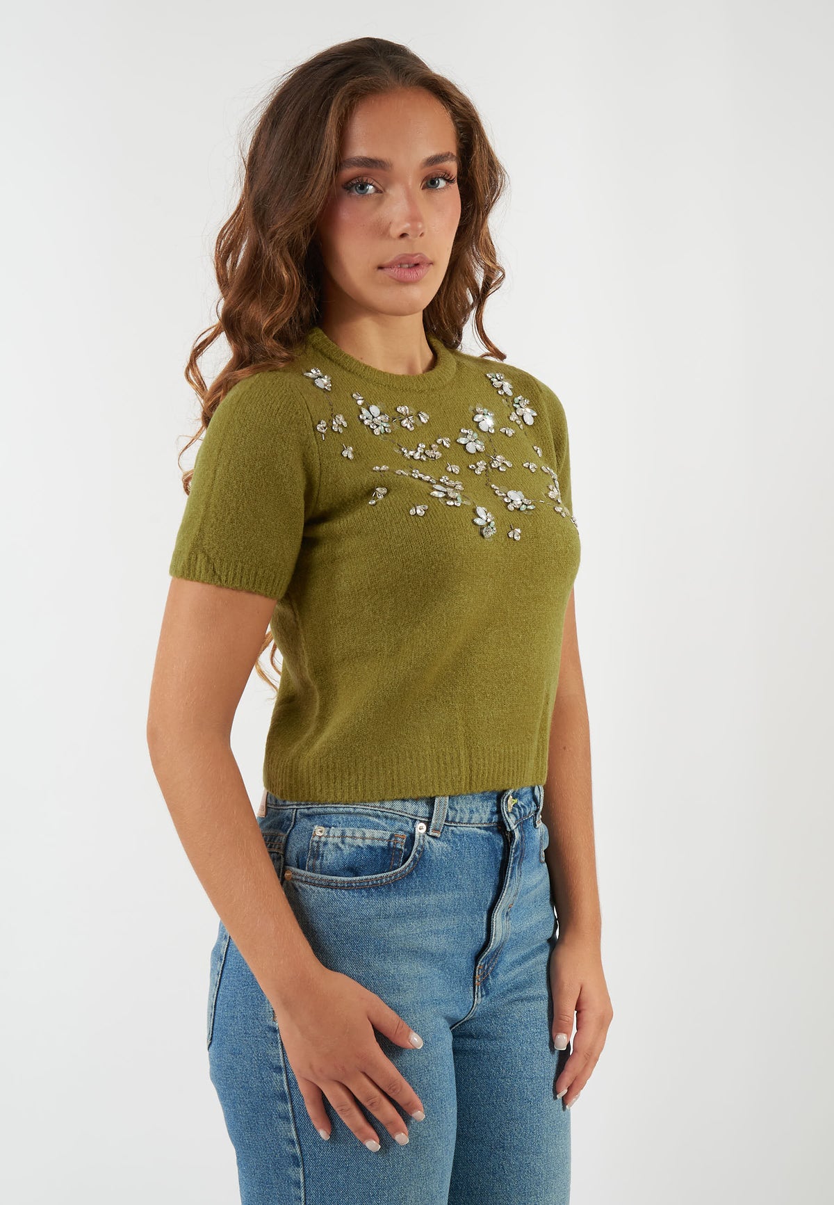T-SHIRT IN MAGLIA TENACE VERDE