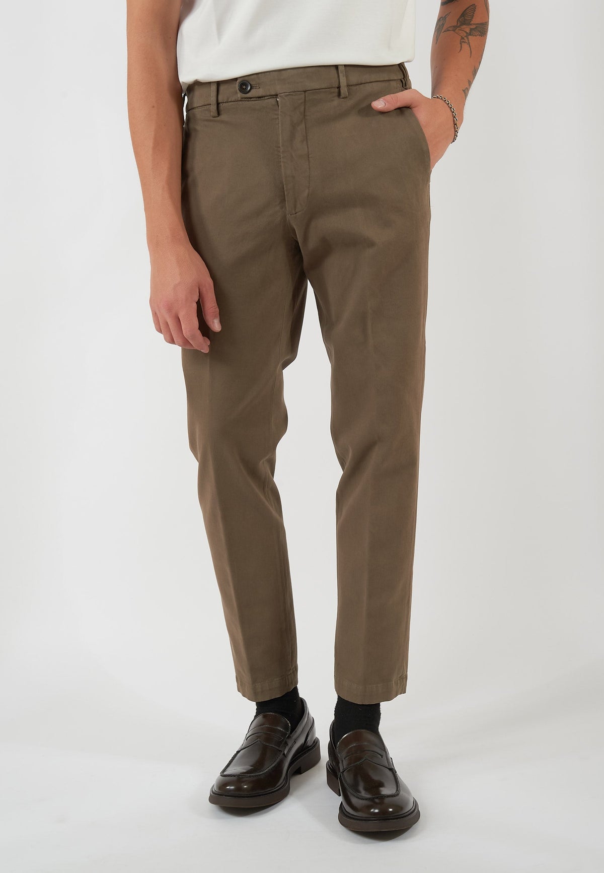 PANTALONE BRAD ONE MORE SIZE FANGO