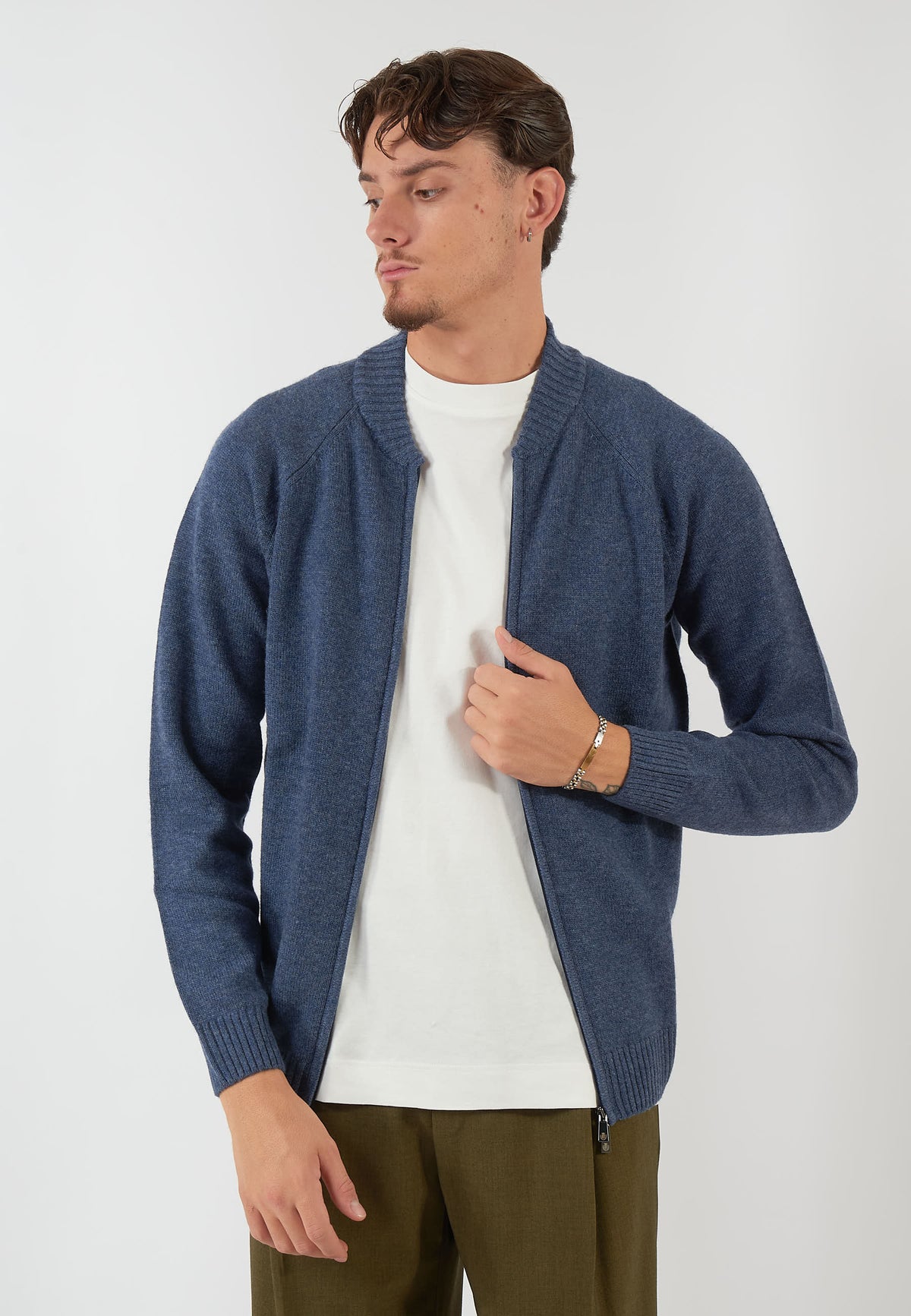BOMBER IN MAGLIA BLU