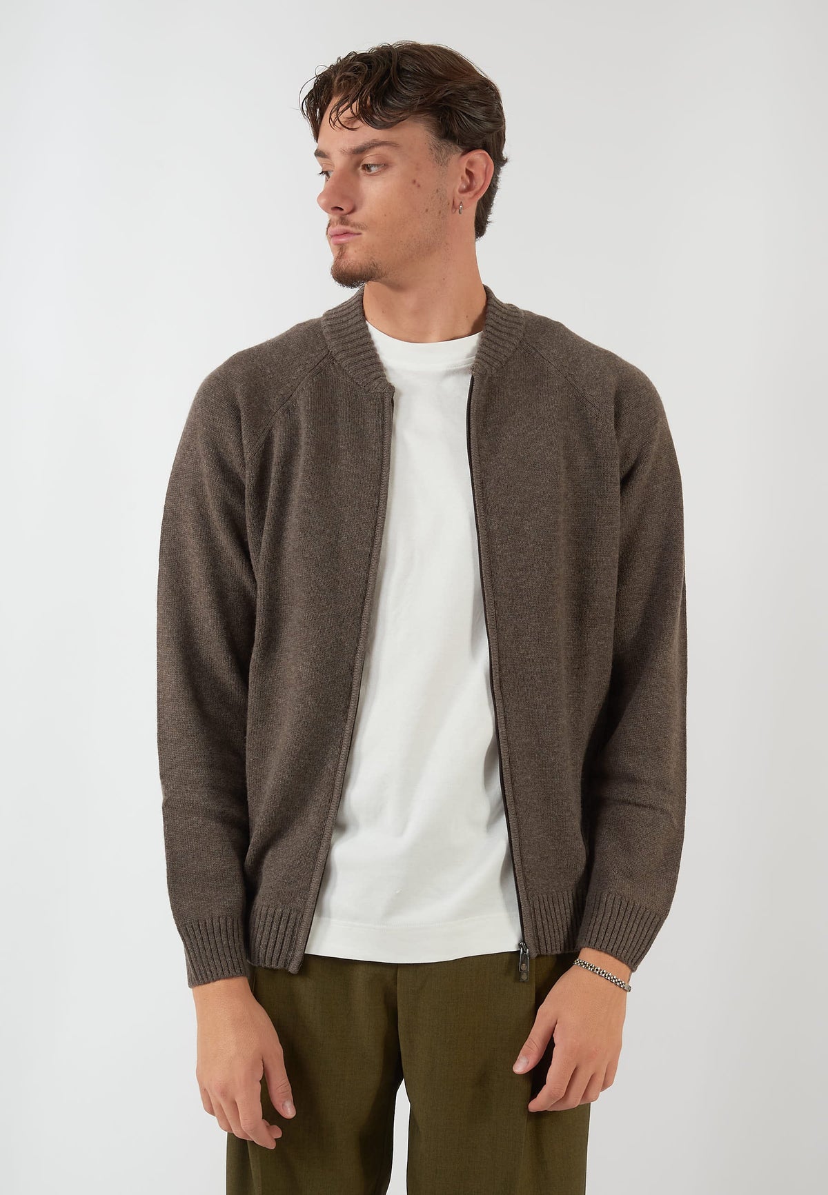BOMBER IN MAGLIA MARRONE