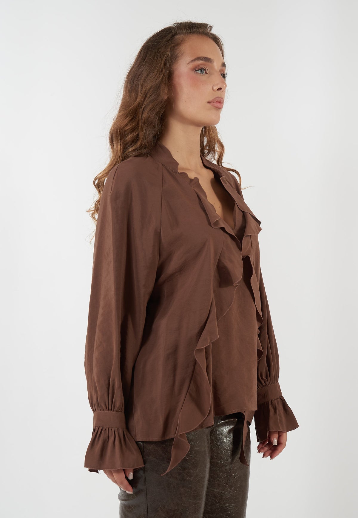 CAMICIA ALBINA MARRONE