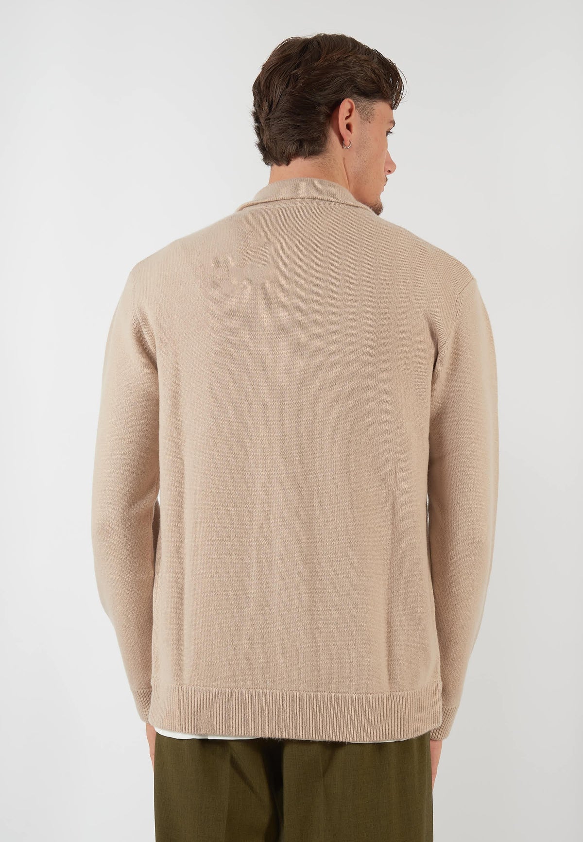 GIACCA CAMICIA IN MAGLIA BEIGE