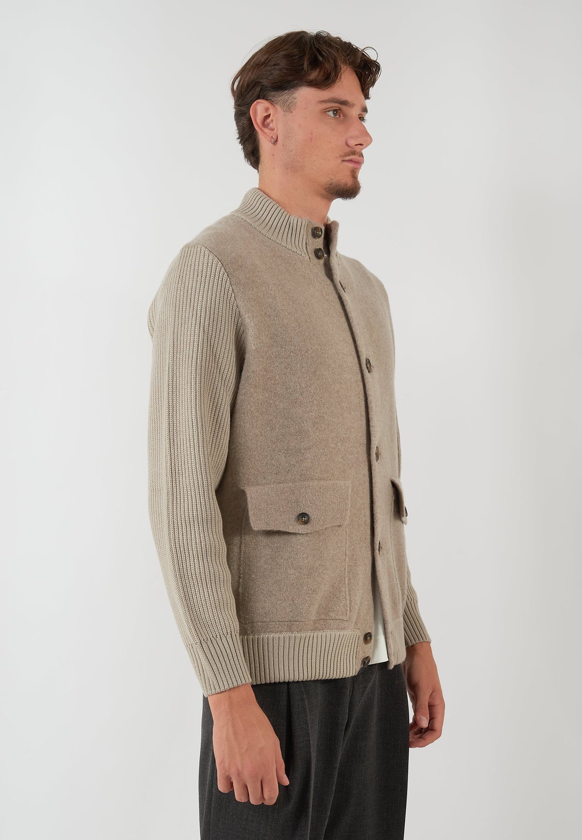 GIACCA IN MAGLIA BEIGE
