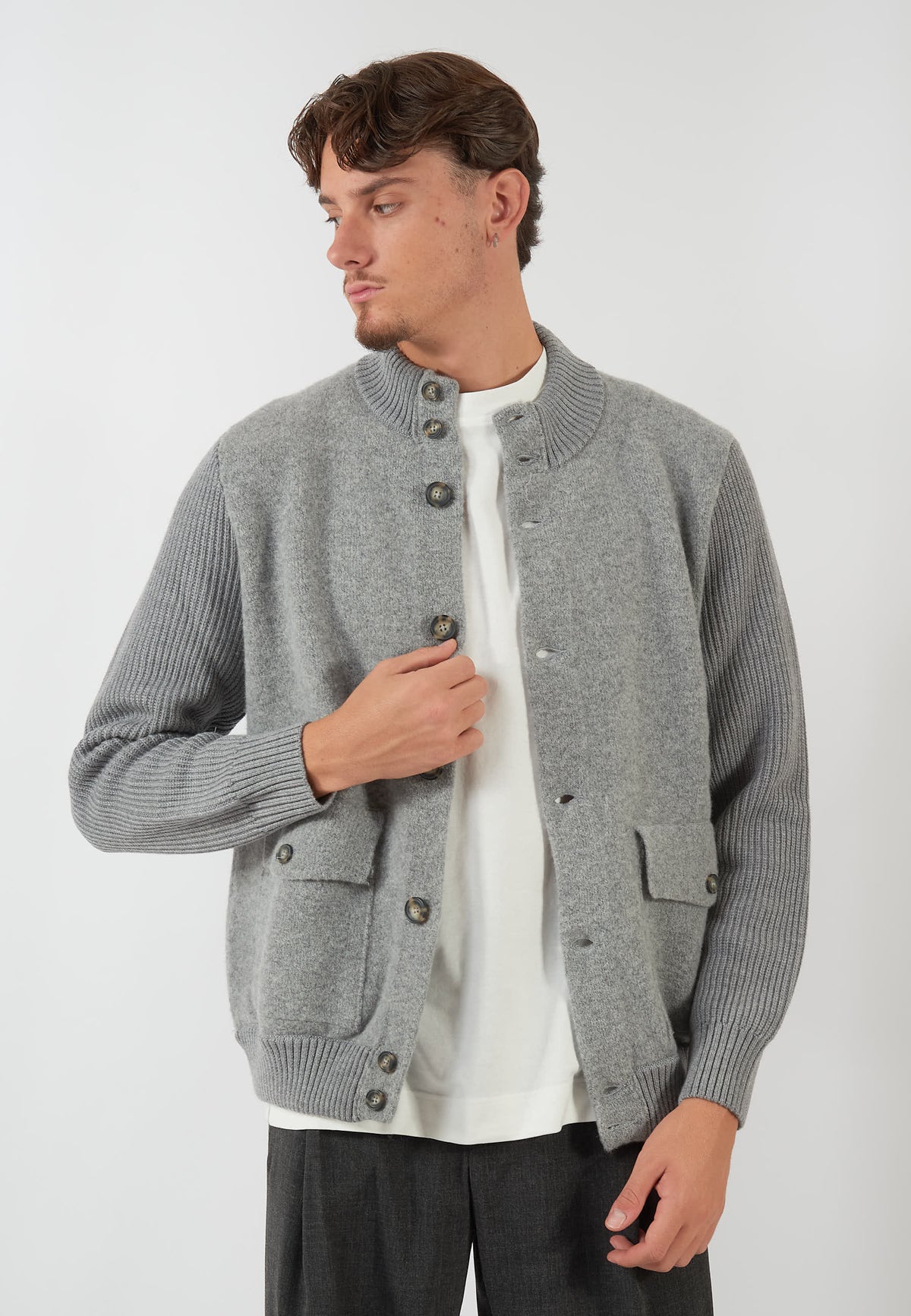 GIACCA IN MAGLIA GRIGIA