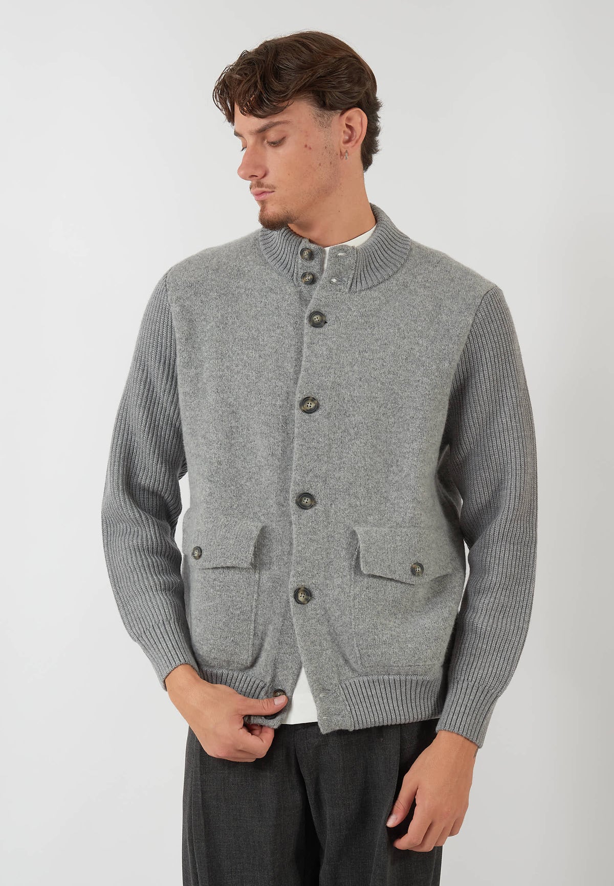 GIACCA IN MAGLIA GRIGIA