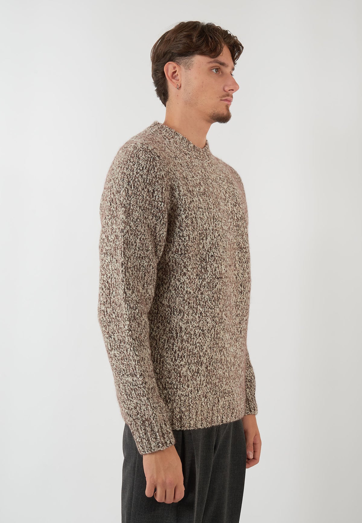 MAGLIONE GIROCOLLO MARRONE
