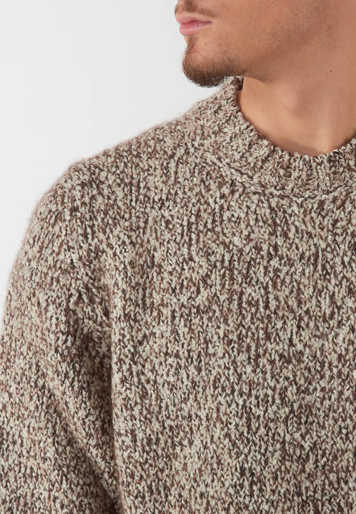 MAGLIONE GIROCOLLO MARRONE