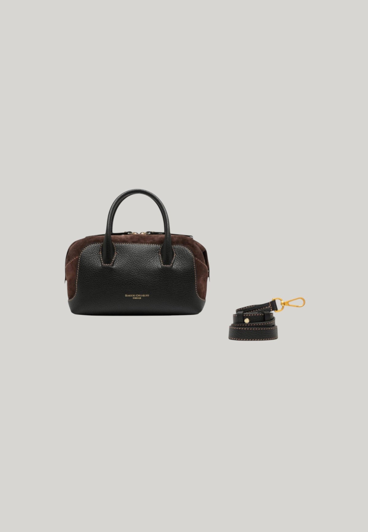 BORSA BAULETTO GEMMA NERA E MARRONE