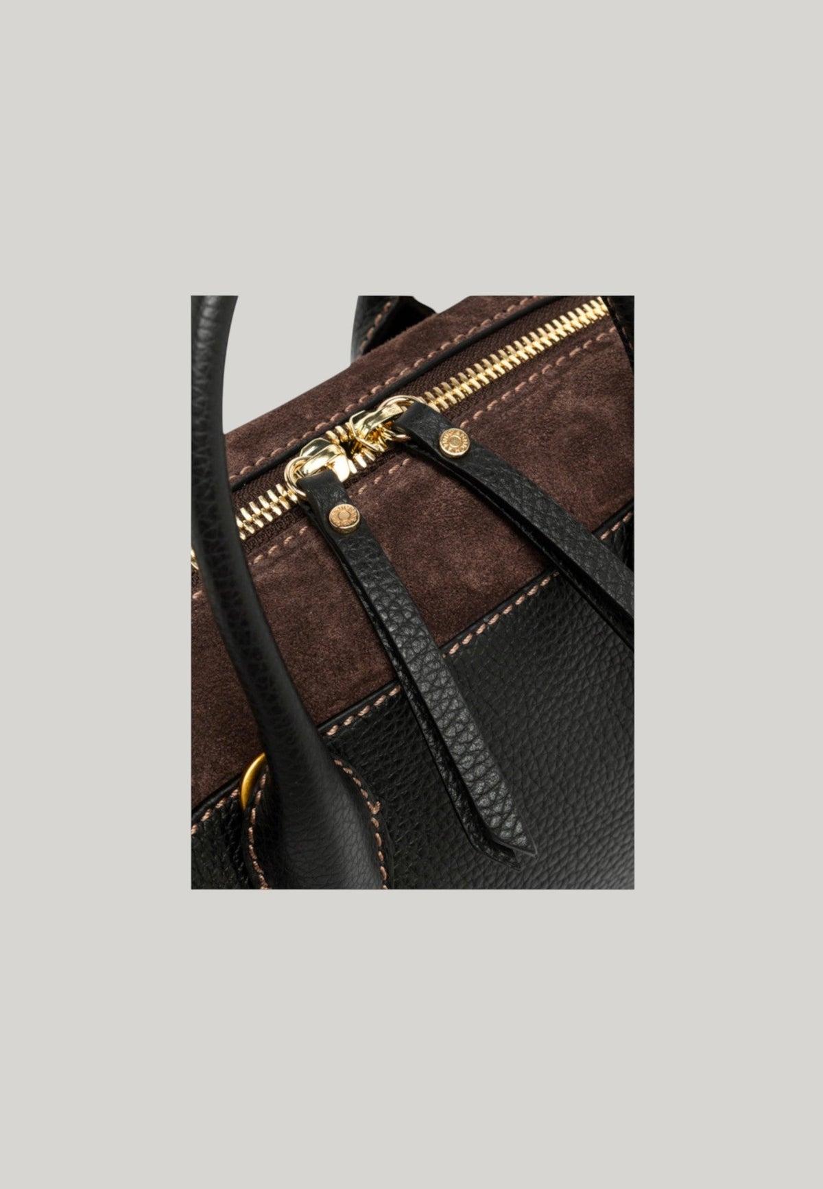 BORSA BAULETTO GEMMA NERA E MARRONE