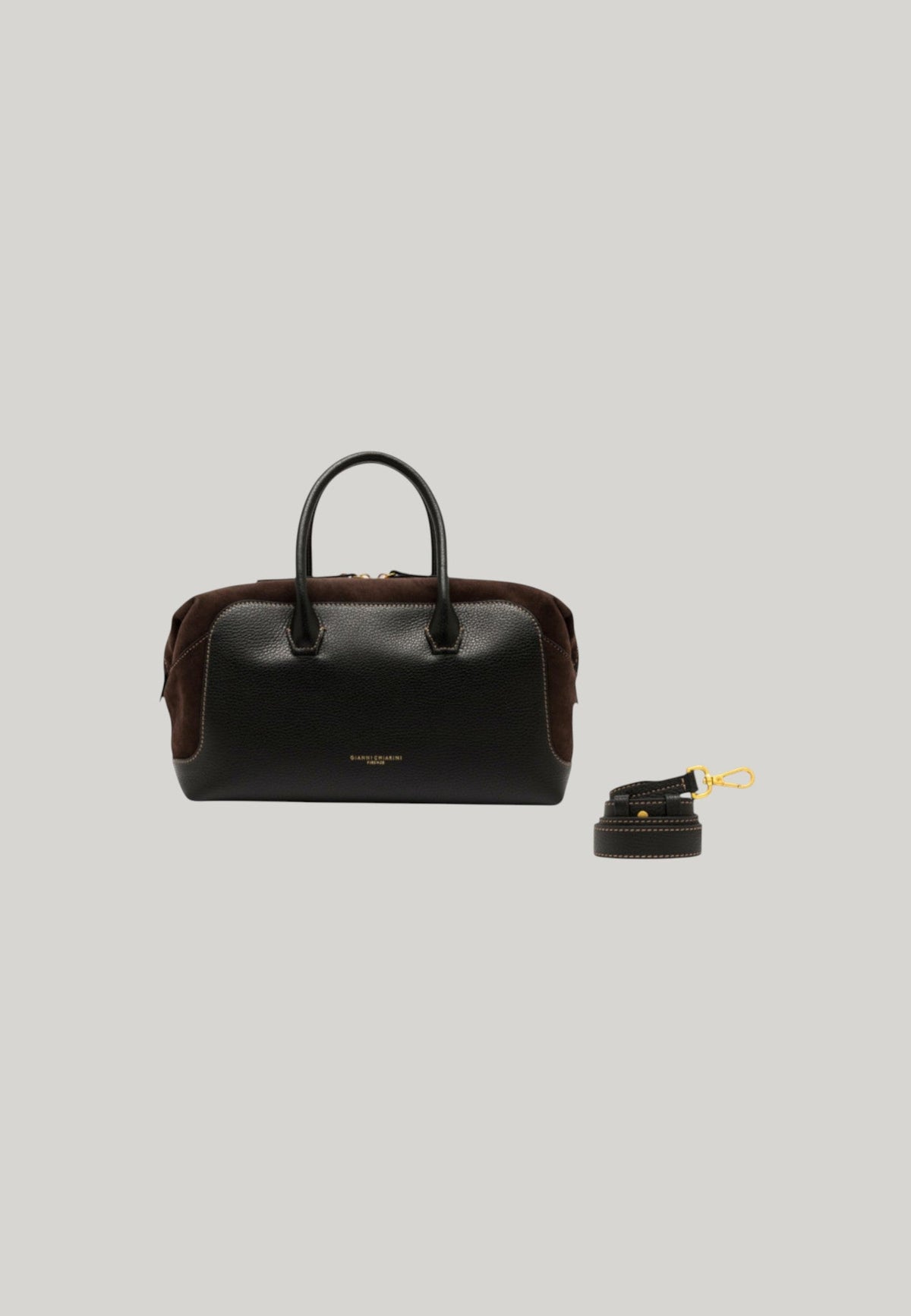 BORSA BAULETTO GEMMA LARGE NERA E MARRONE