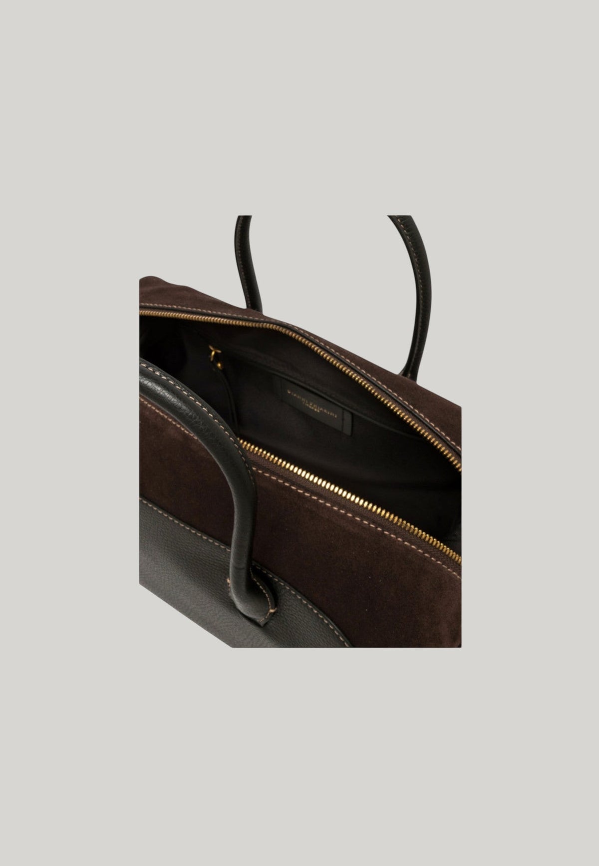 BORSA BAULETTO GEMMA LARGE NERA E MARRONE