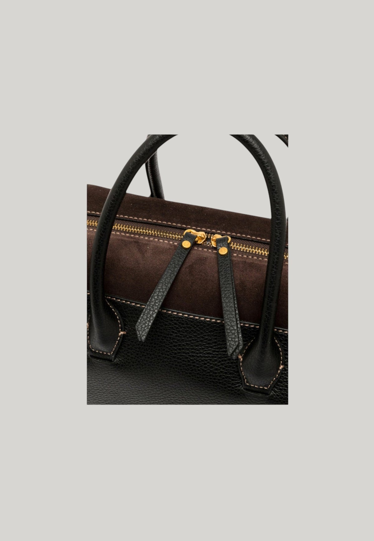 BORSA BAULETTO GEMMA LARGE NERA E MARRONE