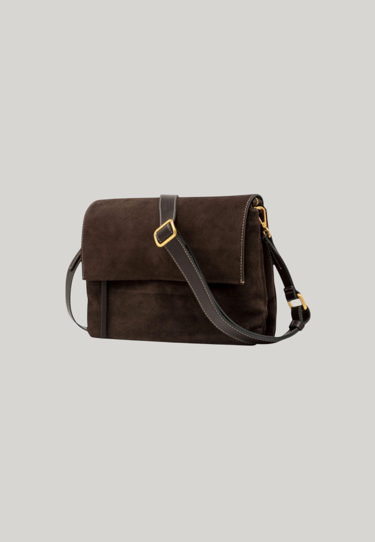 BORSA A TRACOLLA THREE MID MARRONE