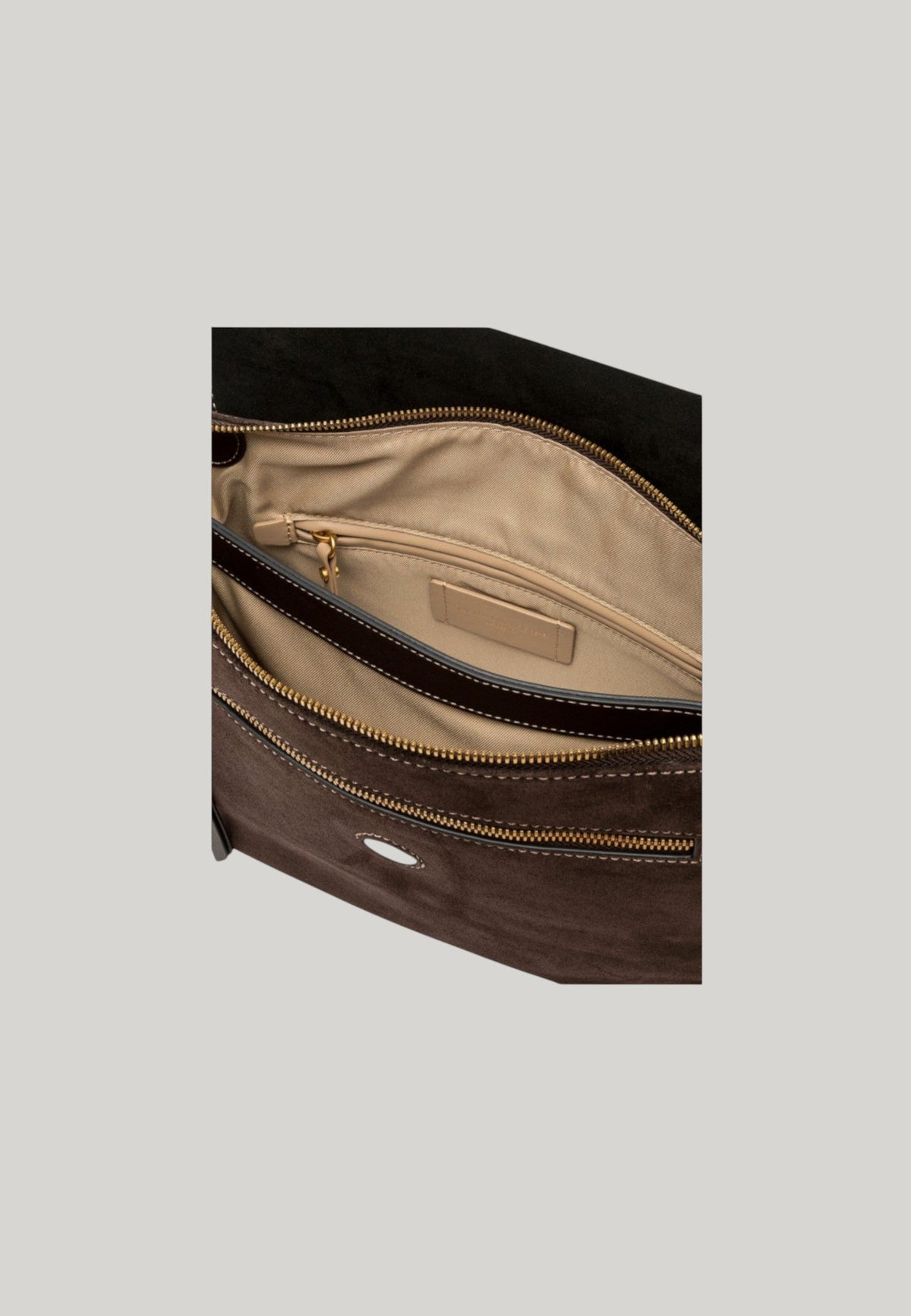 BORSA A TRACOLLA THREE MID MARRONE
