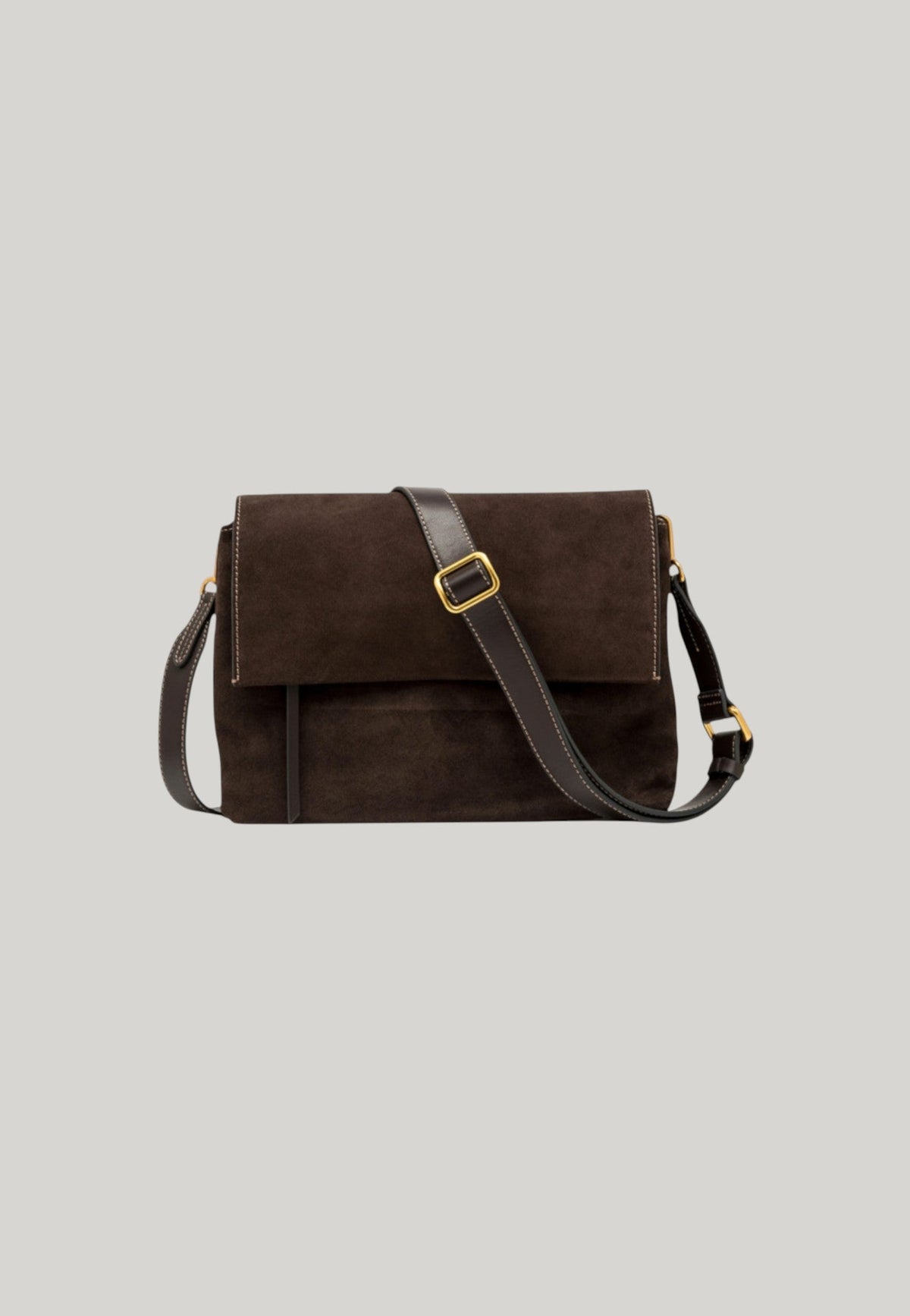 BORSA A TRACOLLA THREE MID MARRONE