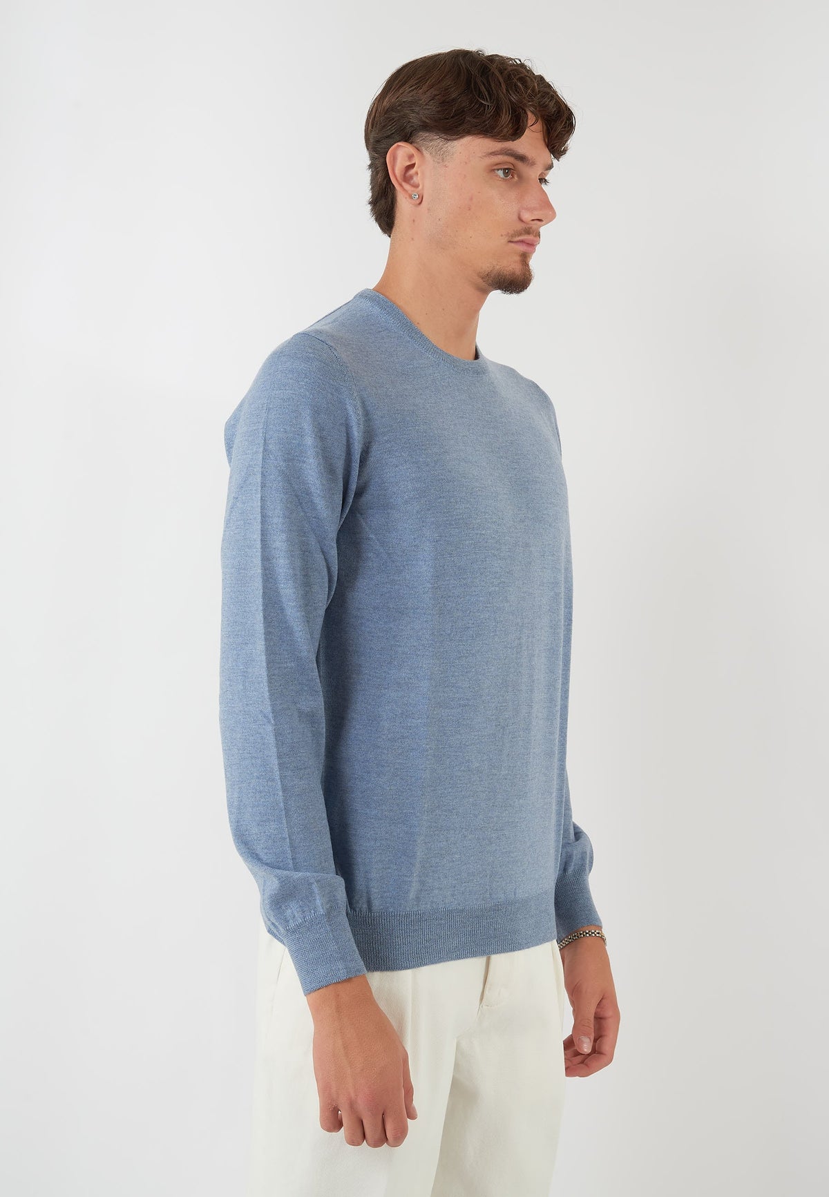 MAGLIA PARICOLLO AZZURRO POLVERE