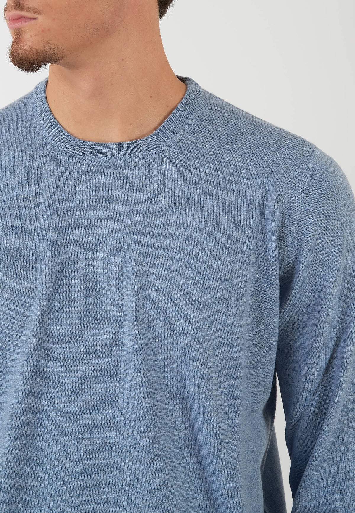 MAGLIA PARICOLLO AZZURRO POLVERE