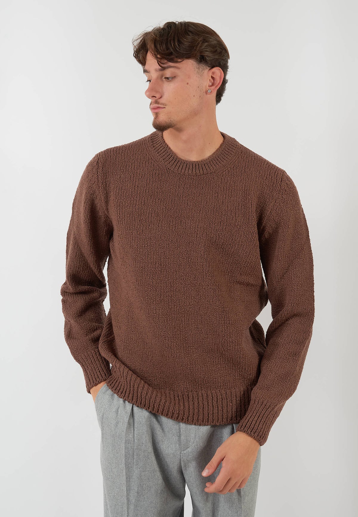 MAGLIA PARICOLLO MARRONE
