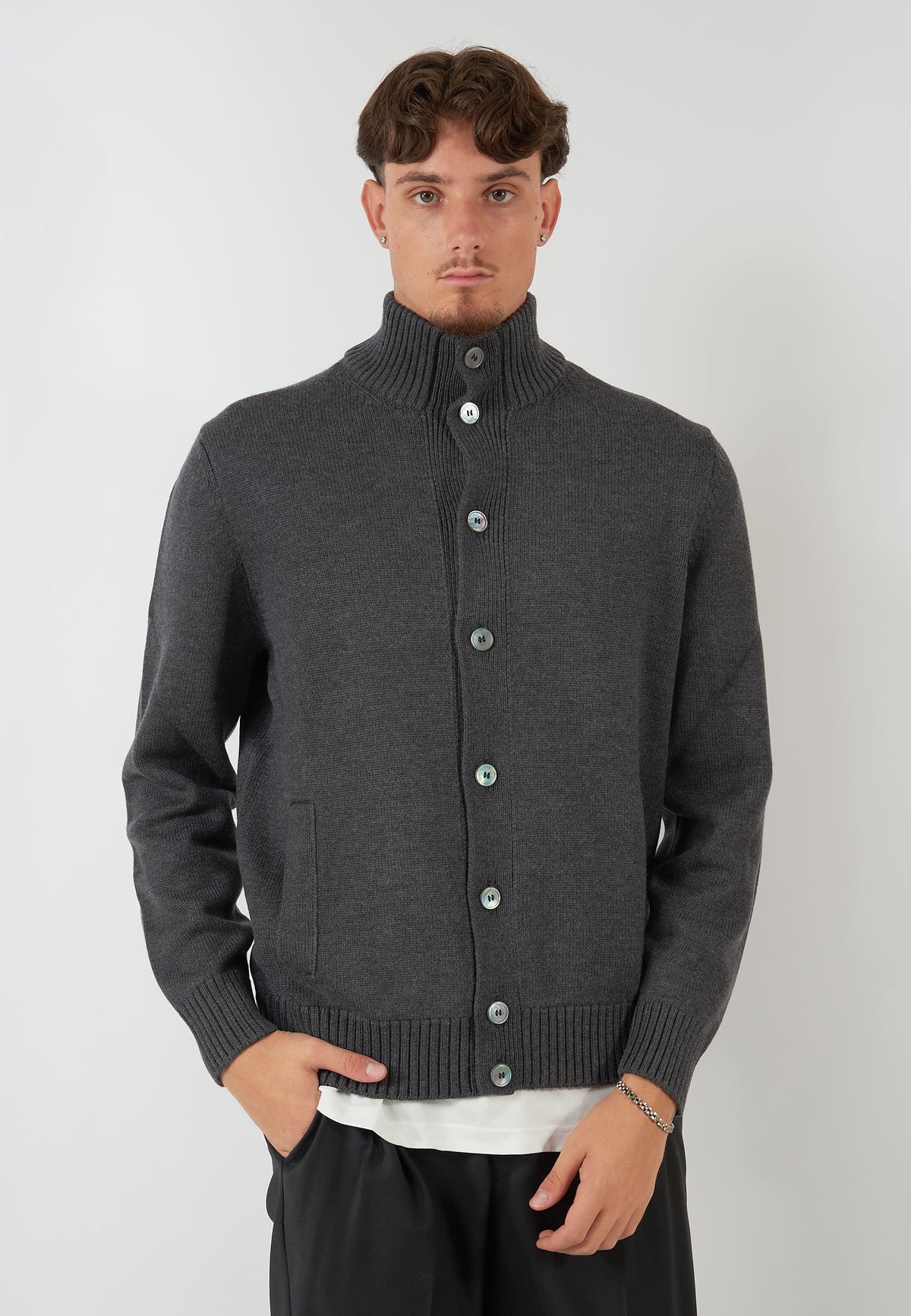 CARDIGAN COREANO GRIGIO
