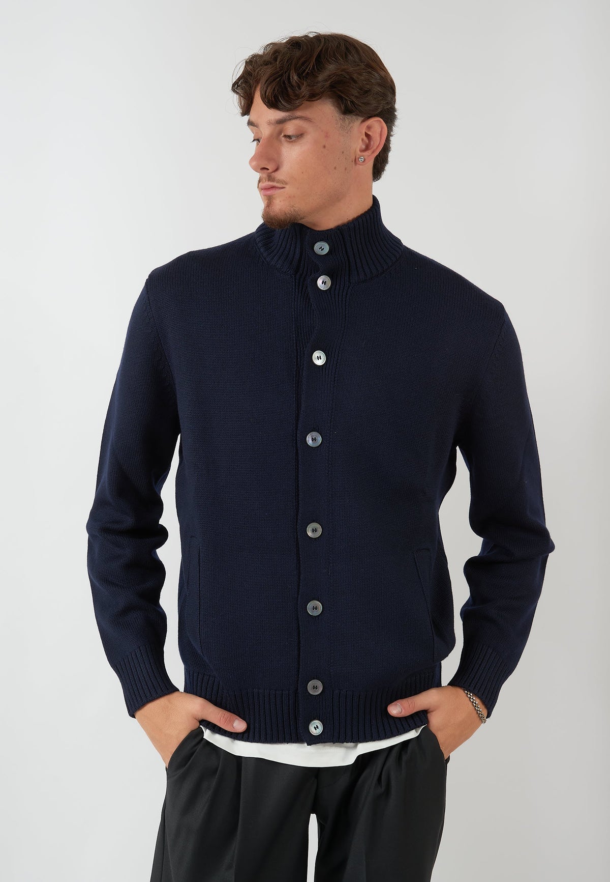 CARDIGAN COREANO BLU