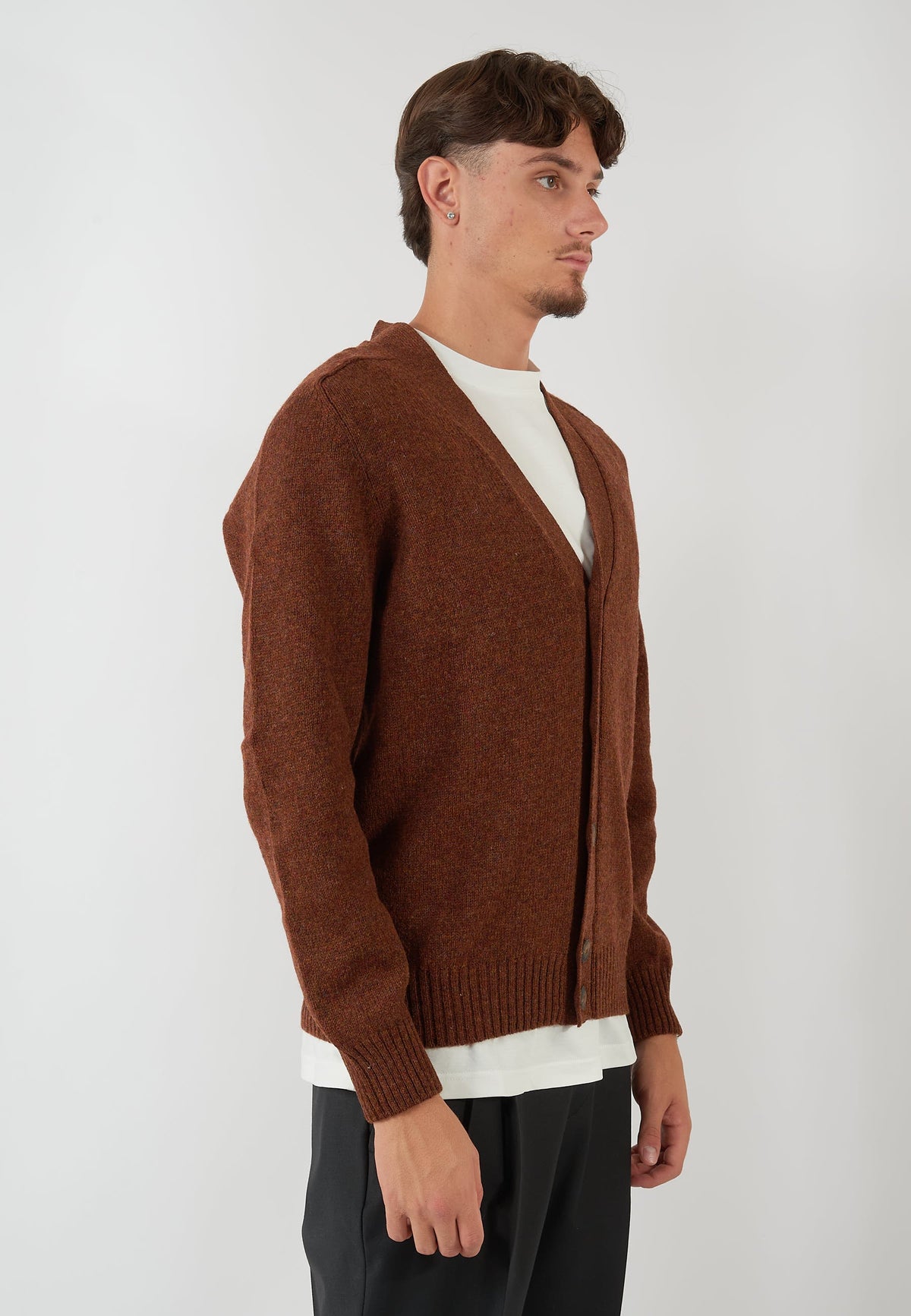 CARDIGAN MARRONE