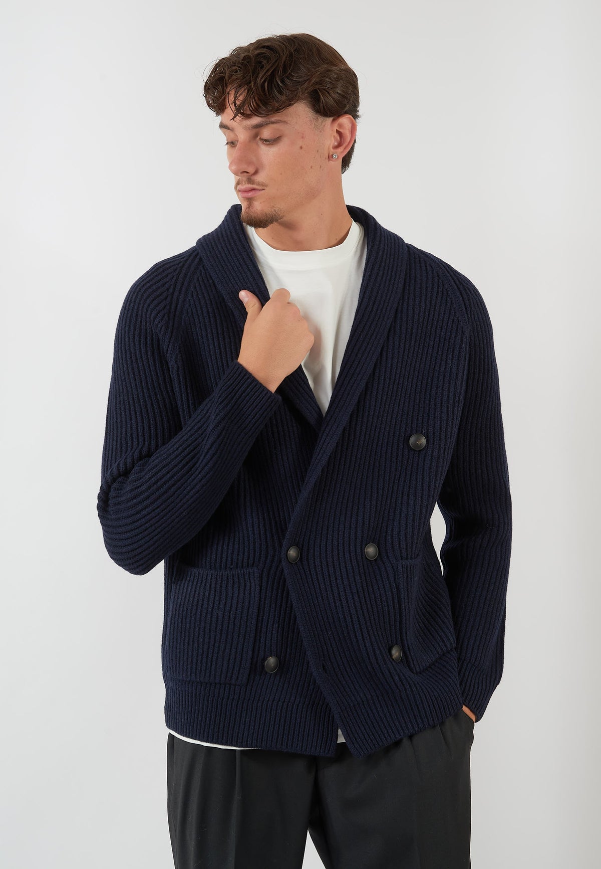 CARDIGAN DOPPIO PETTO BLU