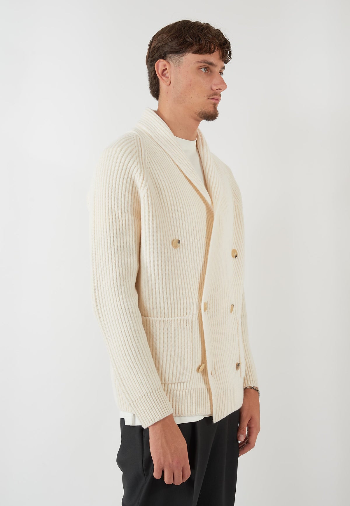 CARDIGAN DOPPIO PETTO LATTE